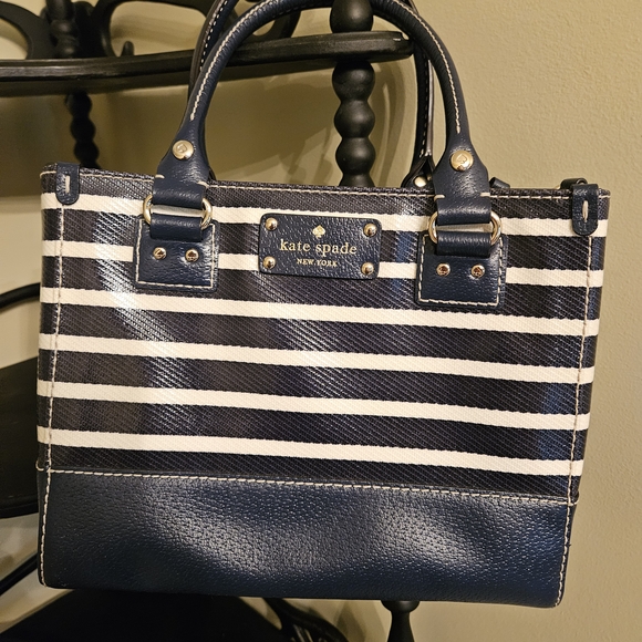 Kate Spade Navy and White Striped Women's Bag - Picture 1 of 9